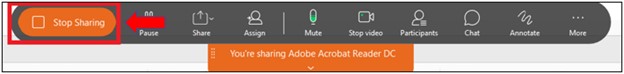 Image of stop sharing option